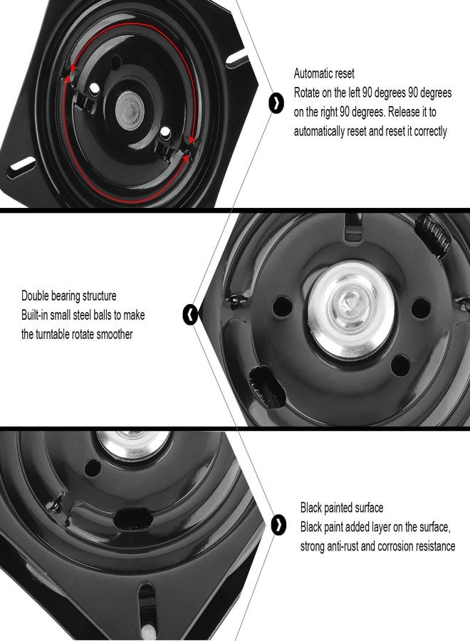CHEOTIME 7 inch Bar Stool Swivel Plate, 360° Square Rotating Swivel Plate Chair Turntable Base Automatic Rebound Stool Rotating Base Turntable Hardwares for Home Bar Office - Image 4
